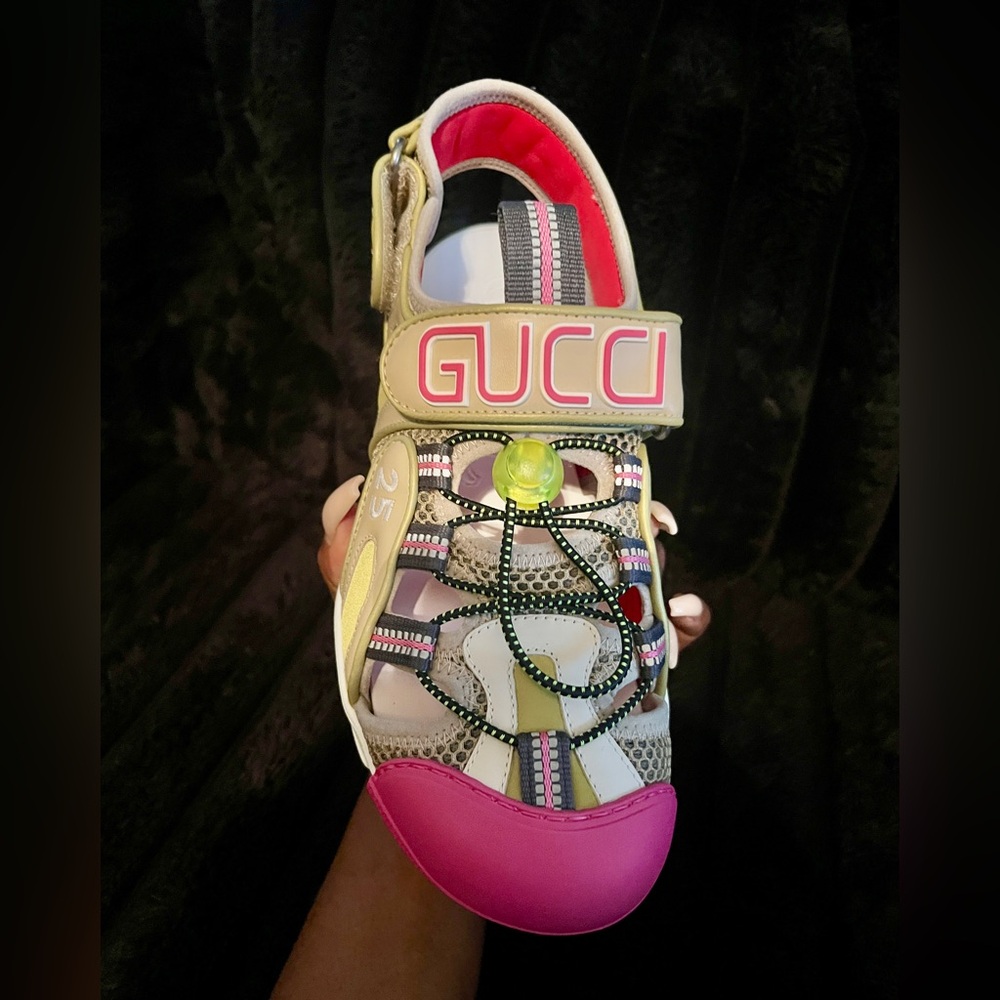 Gucci Rubber And Leather Sandals View 5